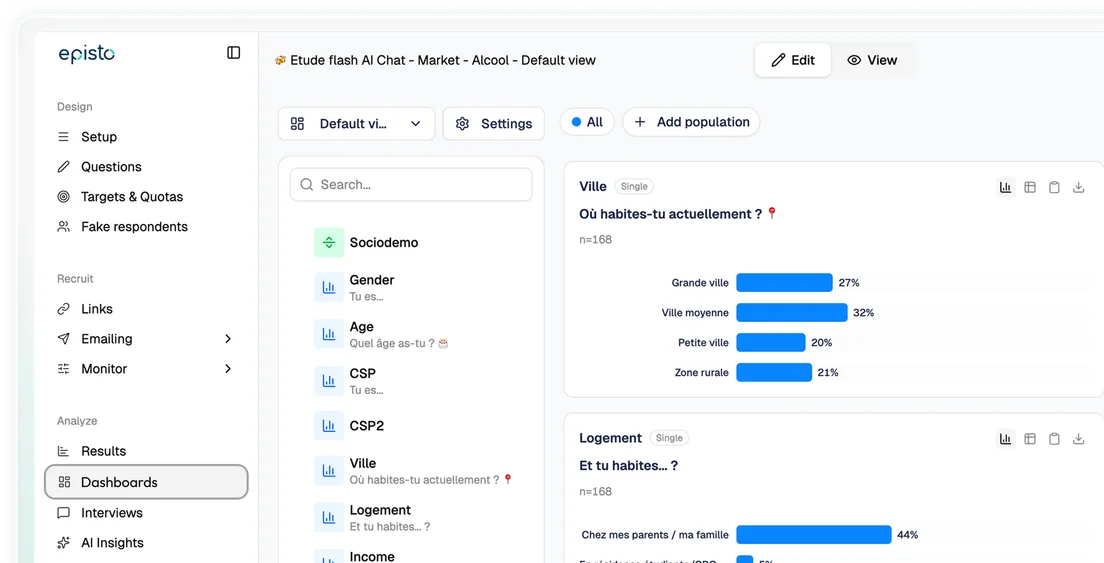 Episto analysis dashboard